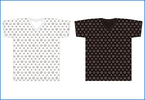 『龍が如く』代紋モノグラムTシャツ ホワイト／ブラック