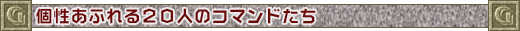 個性あふれる２０人のコマンドたち